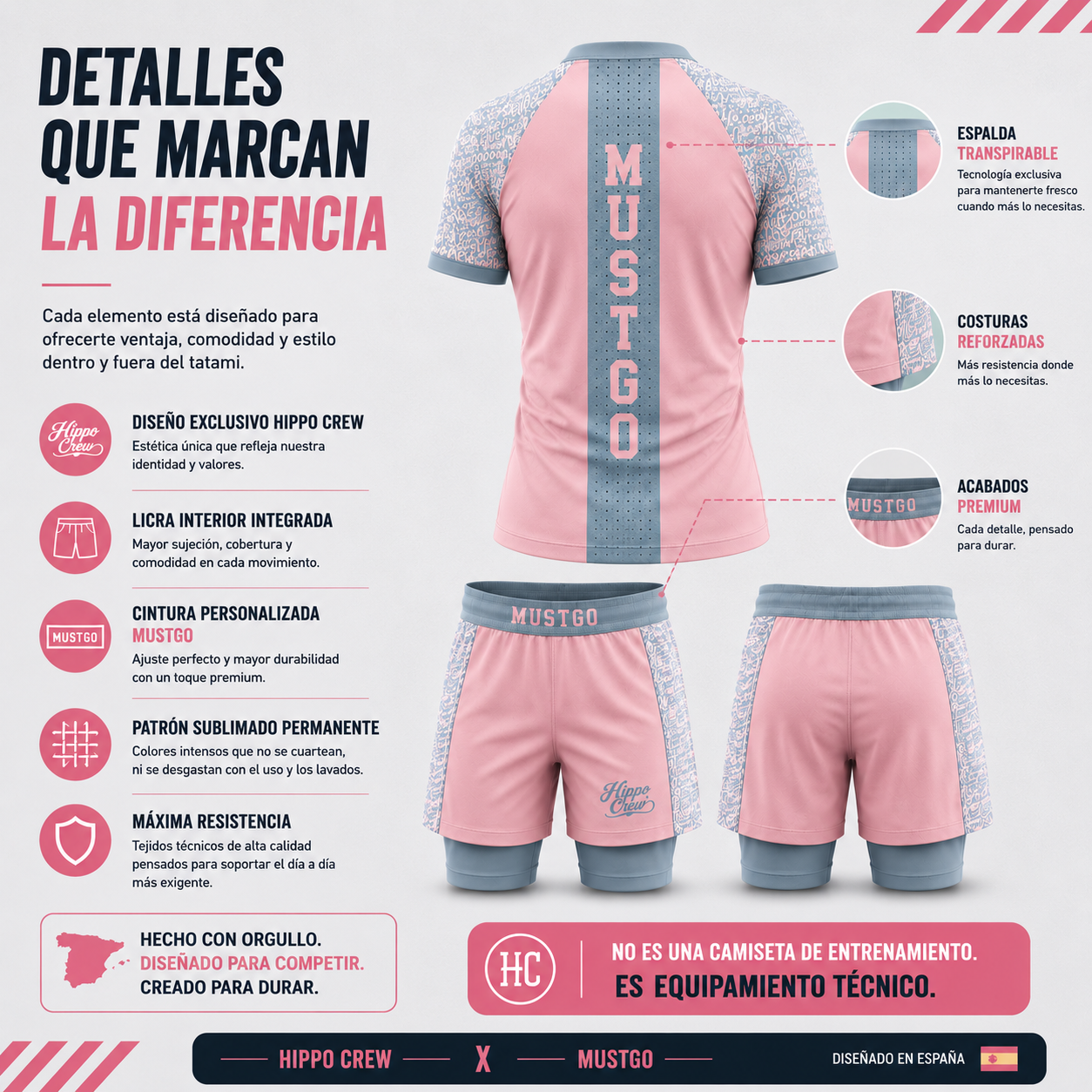 Conjunto salmón masculino